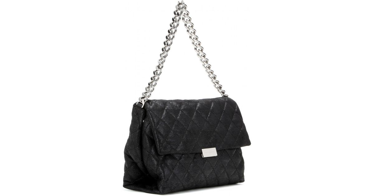 Lyst Stella Mccartney Soft Beckett Small Quilted Shoulder Bag In Black