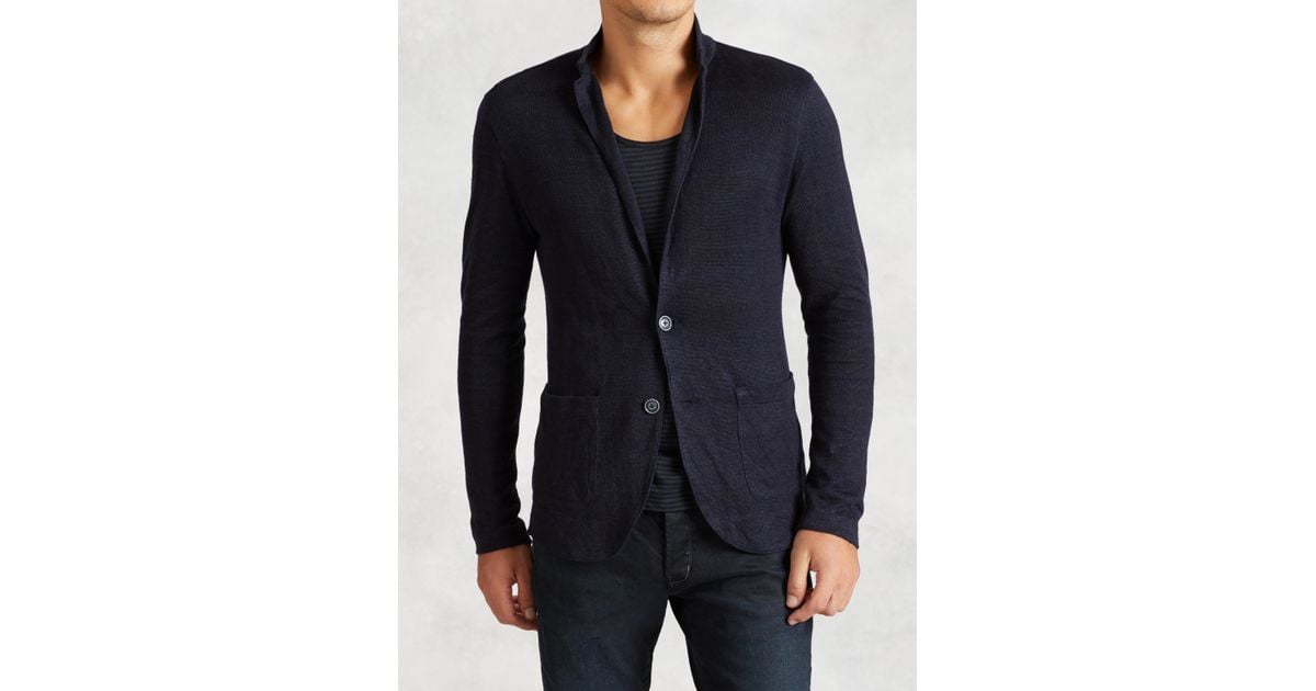 John Varvatos Patch Pocket Sweater Blazer in Blue for Men | Lyst