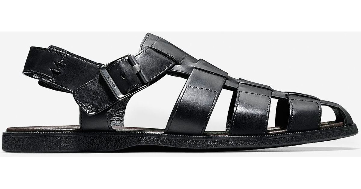 Cole Haan Leather Sheffield Fisherman Sandal in Black for Men Lyst