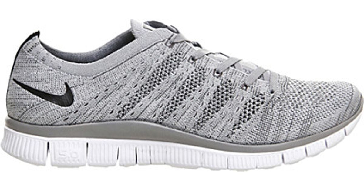 Nike Free Flyknit Mesh Trainers - For Men in Grey for Men | Lyst UK