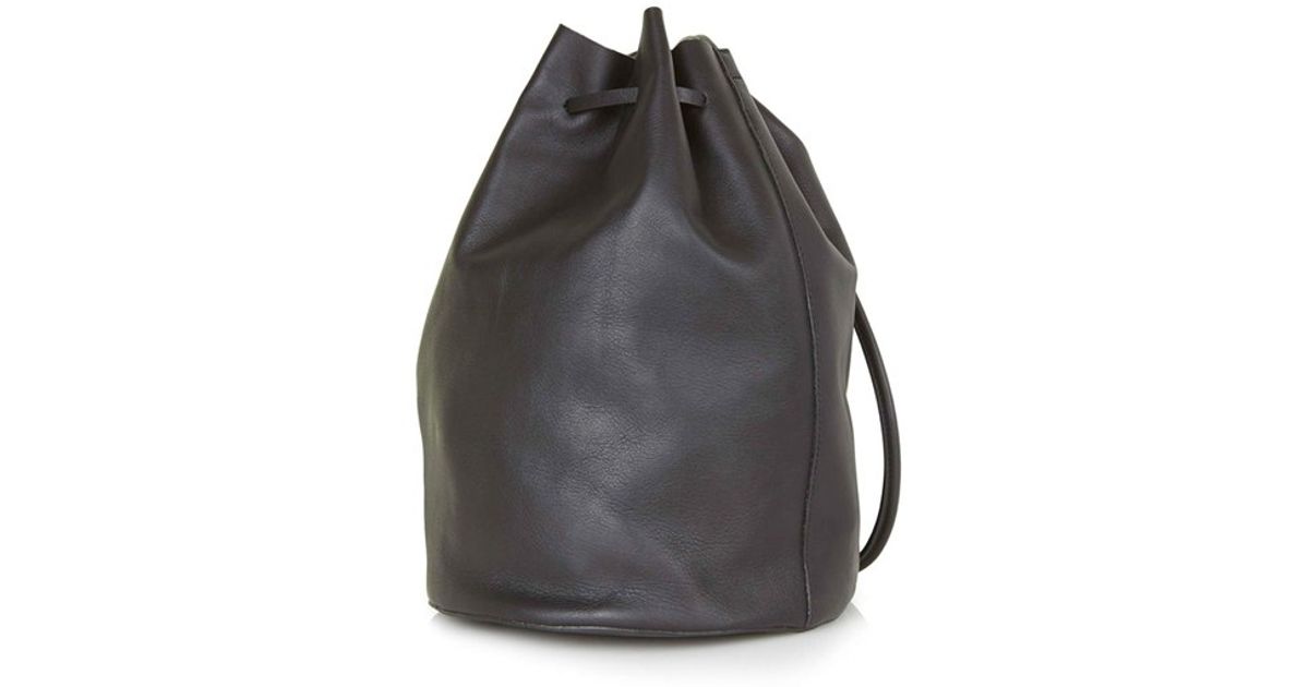 topshop leather bucket bag