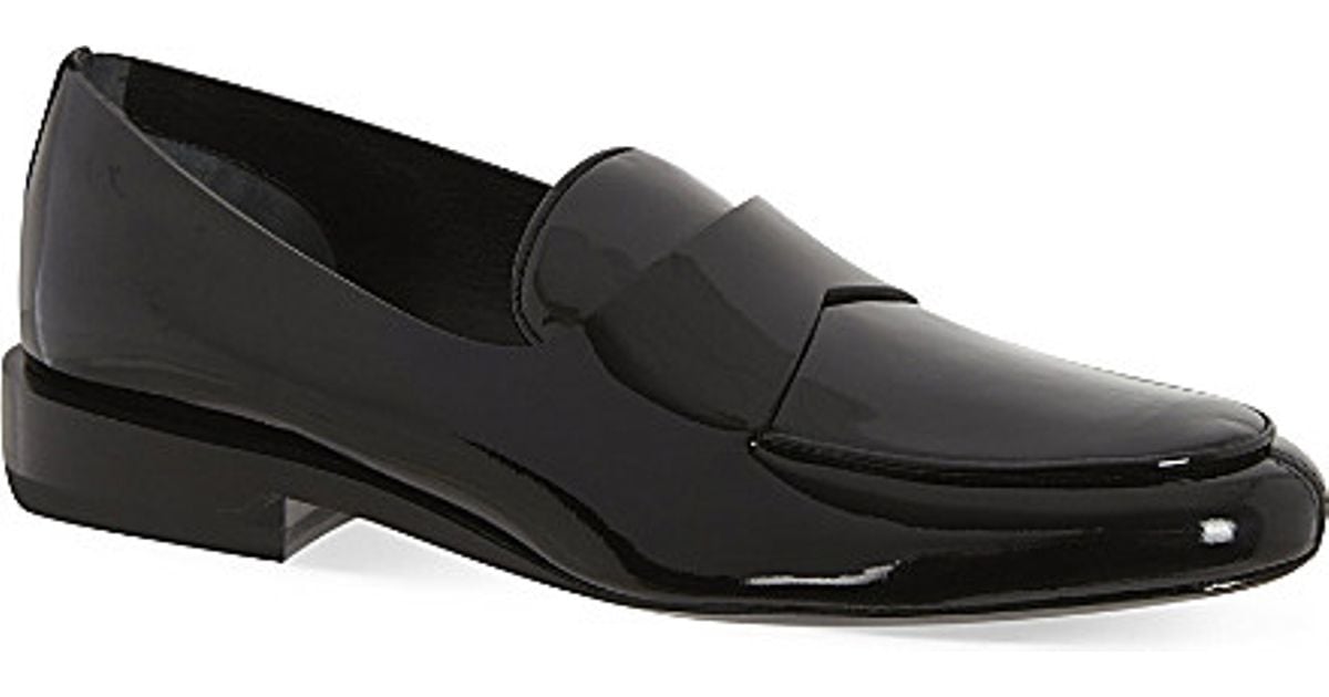 Jil Sander Patent Leather Loafers in Black | Lyst