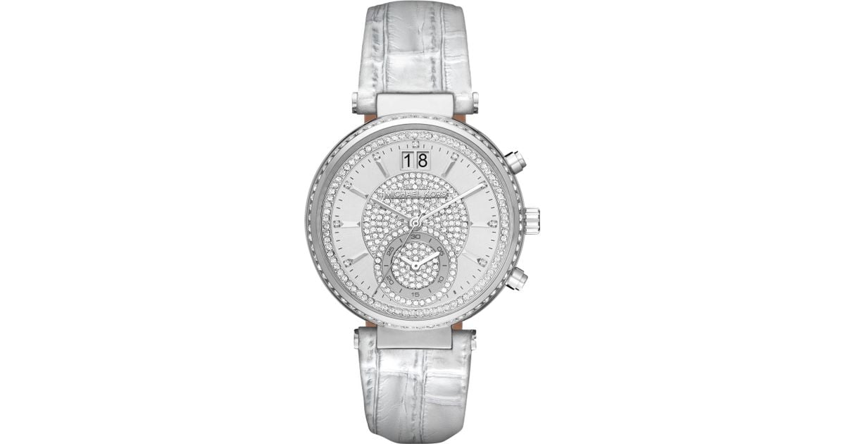 michael kors silver diamante watch