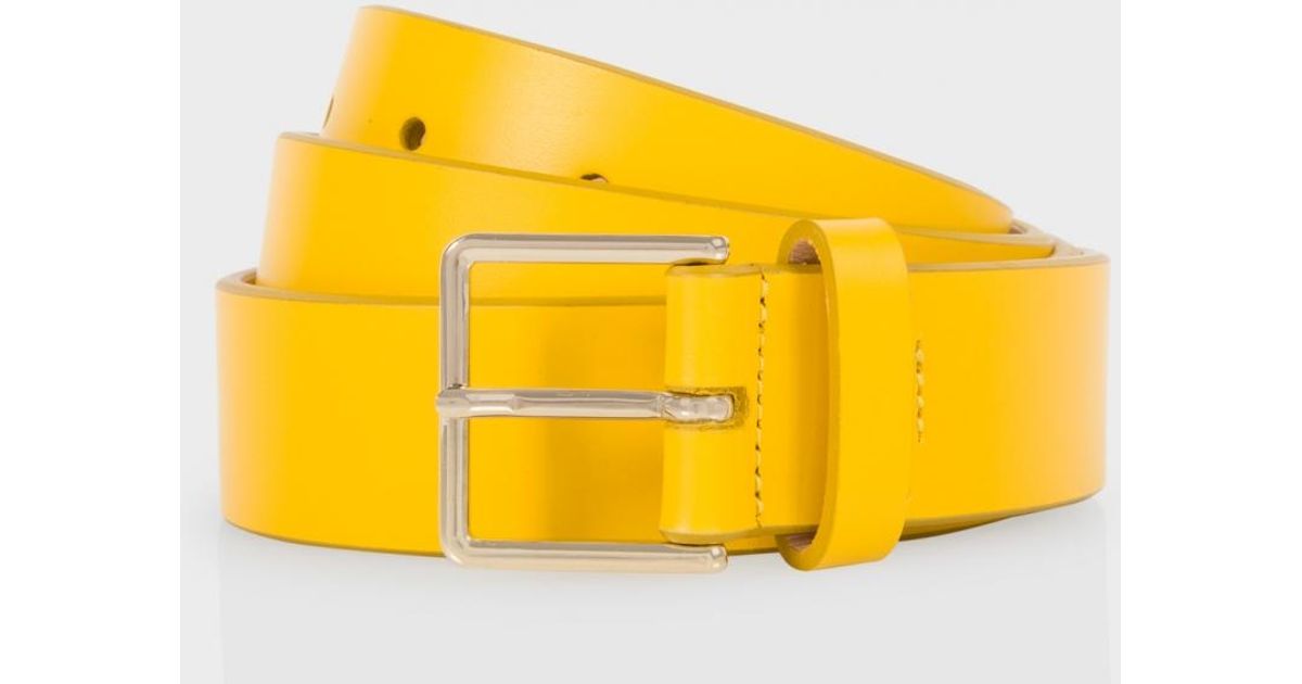 yellow leather belt mens