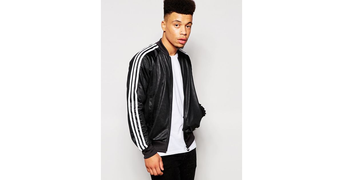 adidas Originals Synthetic Men's Originals Shiny Track Jacket in Black for  Men | Lyst