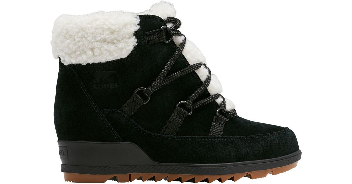 Sorel Evie Cozy Lace Boot in Black Lyst