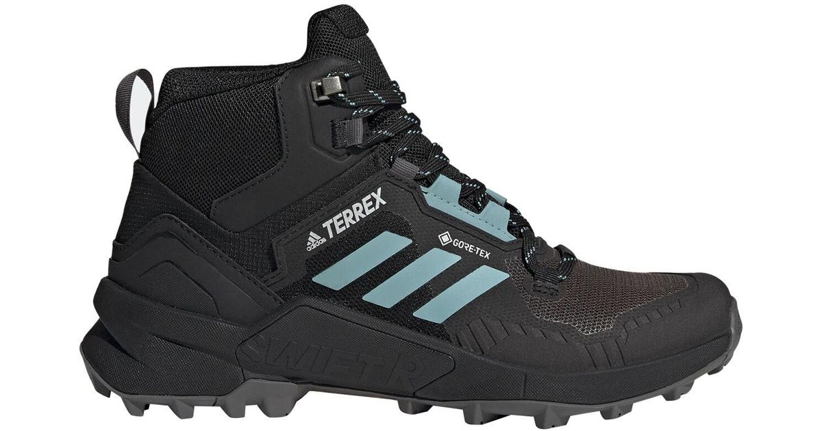 adidas Originals Rubber Terrex Swift R3 Mid Gtx Hiking Boot in Black | Lyst
