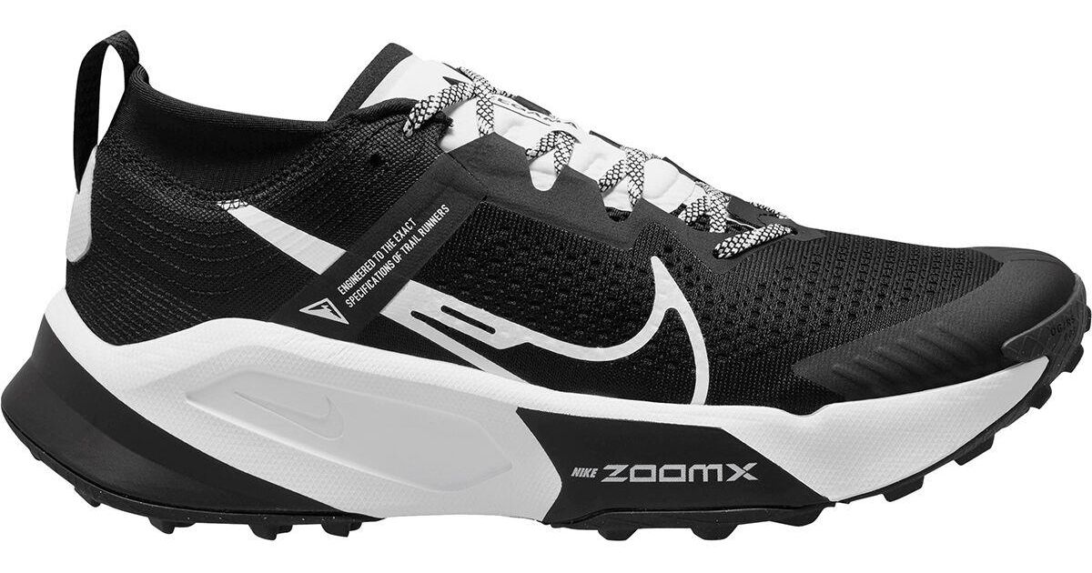 Nike Lace Zoomx Zegama Trail Running Shoe in Black/White (Black) for