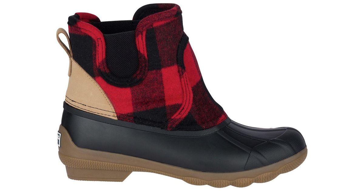sperry buffalo plaid boots