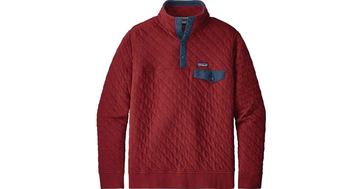 Patagonia Organic Cotton Quilt Snap-t Fleece Pullover in Red for Men - Lyst