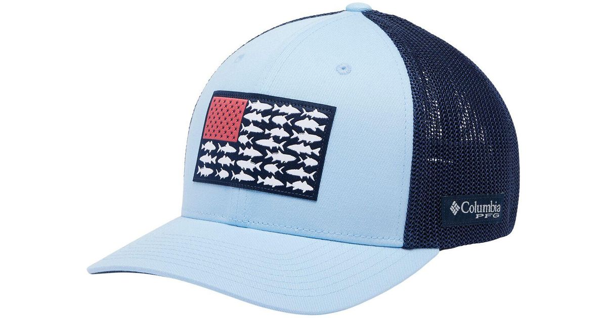 Columbia Pfg Mesh Fish Flag Trucker Hat in Blue for Men