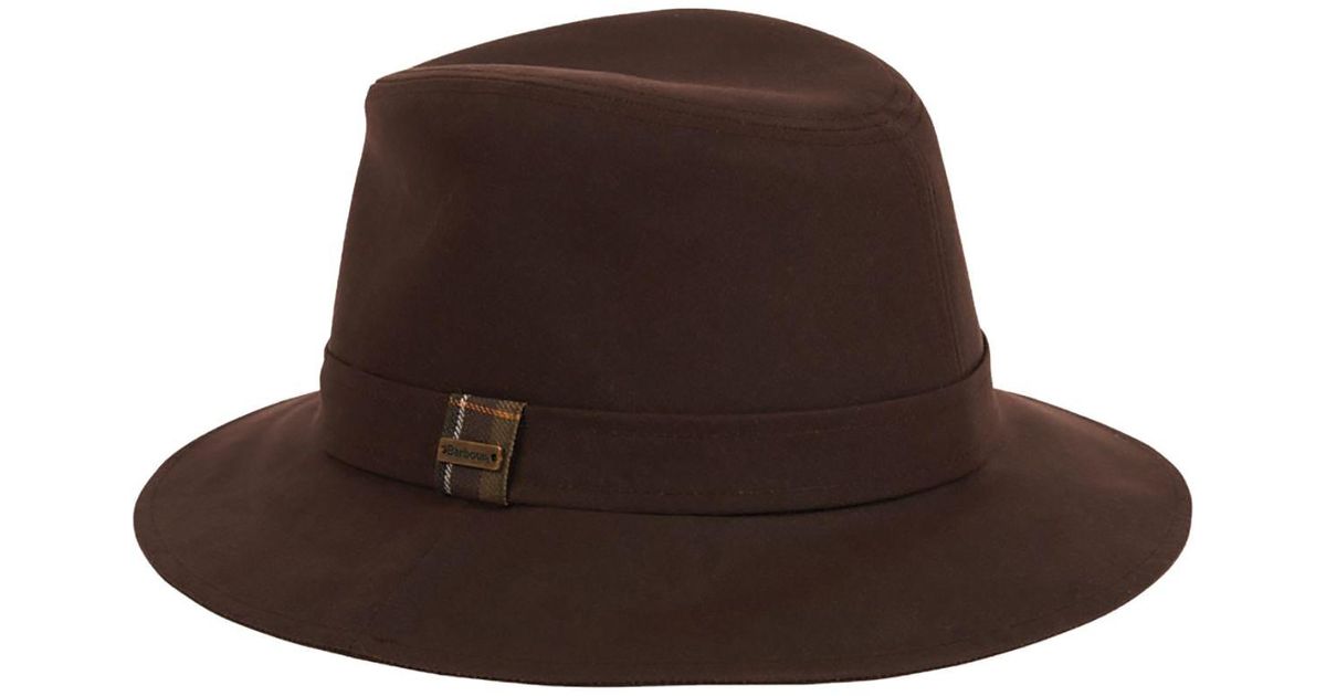 Barbour Cotton Vintage Wax Bushman Hat in Brown | Lyst