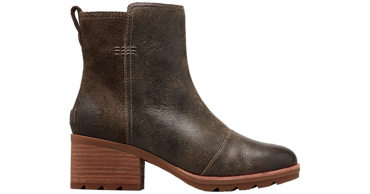 Sorel Leather Cate Bootie in Brown Lyst