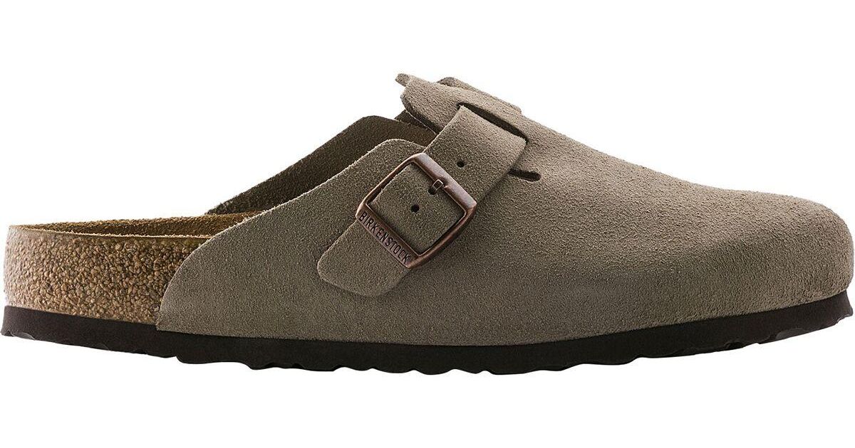 Birkenstock Boston Soft Footbed Suede Narrow Clog in Brown | Lyst