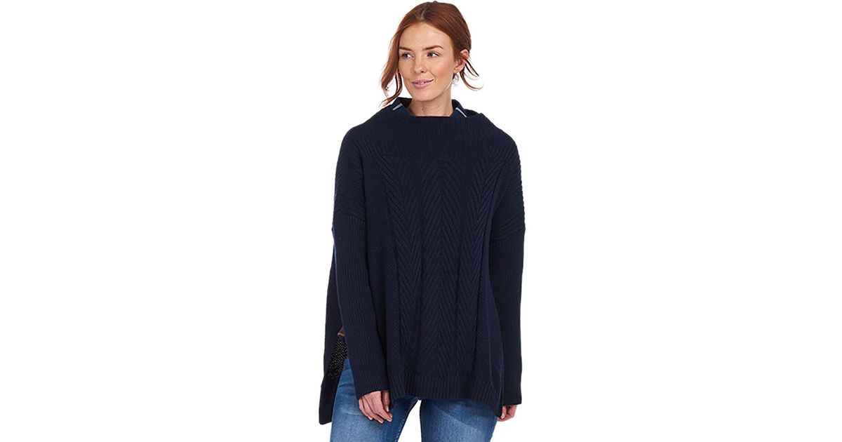 barbour oversized guernsey cape jumper