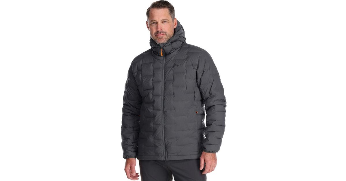 Rab Cubit Stretch Down Hooded Jacket in Gray for Men Lyst