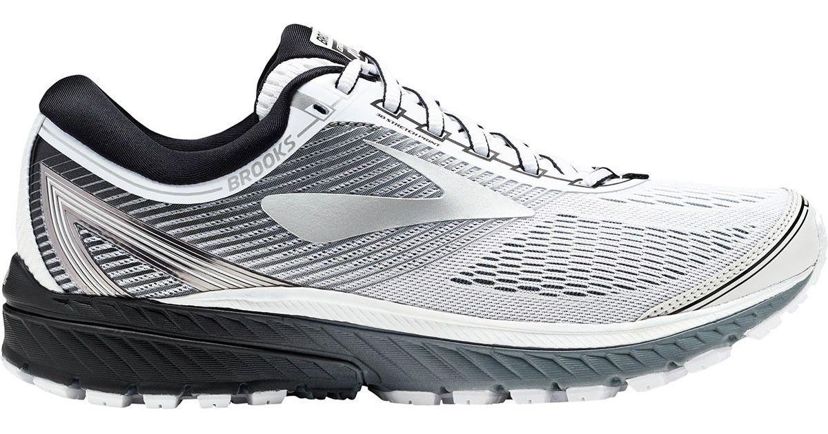 Brooks Lace Ghost 10 Running Shoe in WhiteSilverBlack (White) for Men