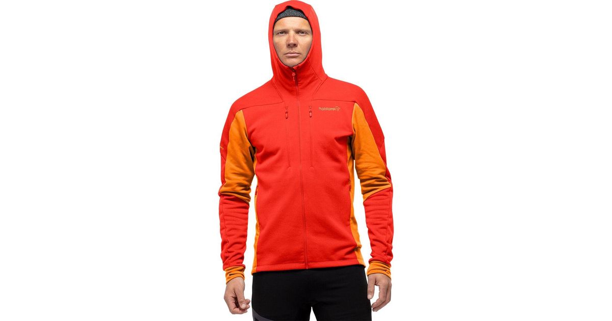 Norrøna Wool Trollveggen Powerstretch Pro Full-zip Hooded Jacket in Red ...