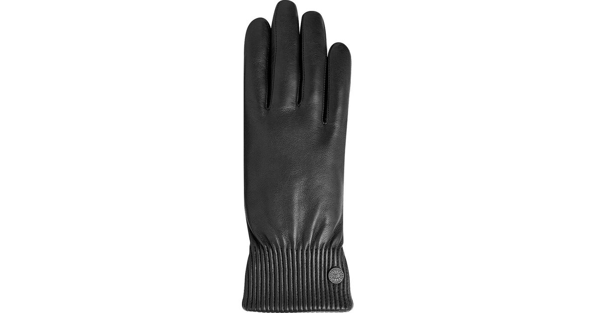 Canada Goose Leather Rib Luxe Glove in Black | Lyst
