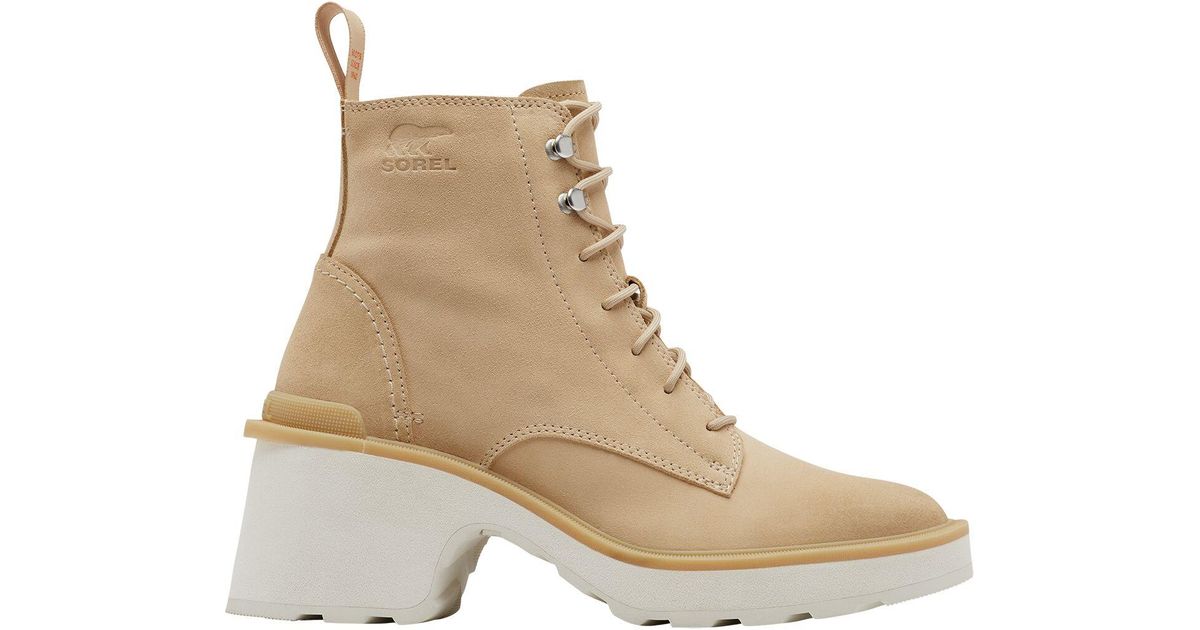 Sorel Hiline Heel Lace Boot in Natural Lyst