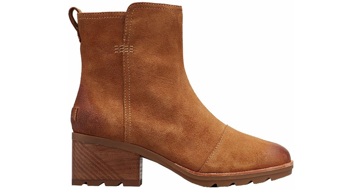Sorel Leather Cate Bootie in Camel Brown (Brown) Lyst