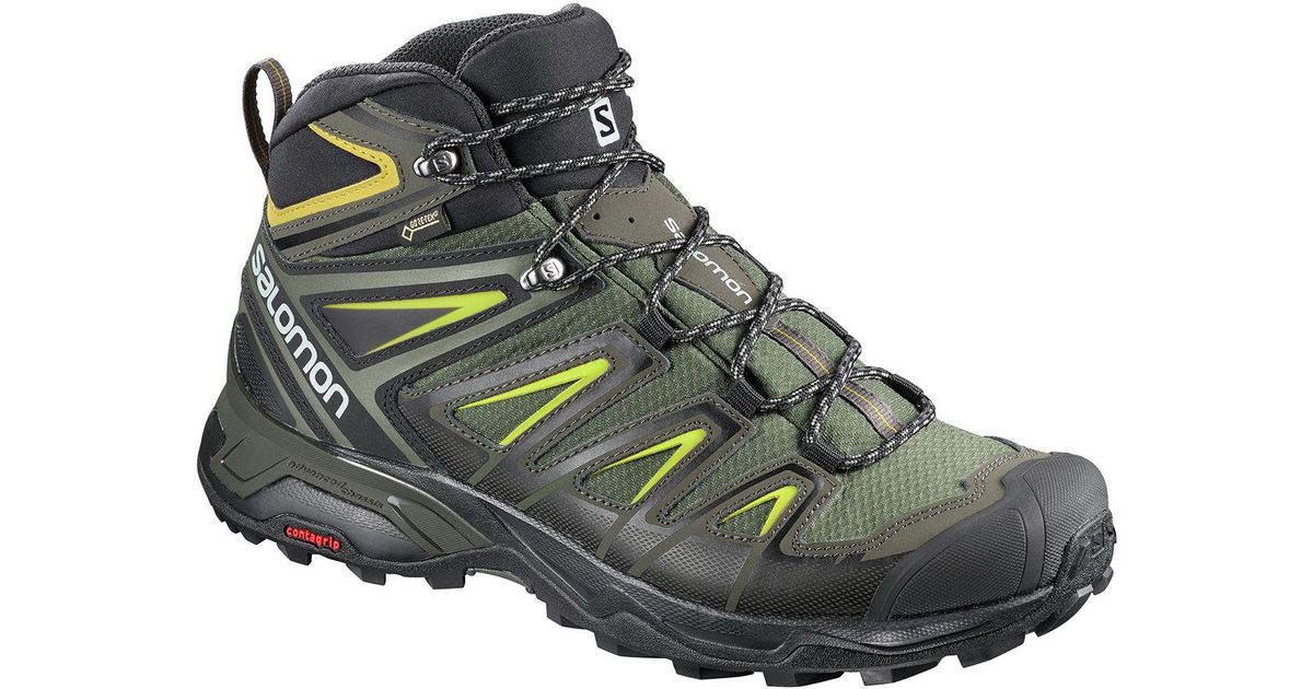Salomon Lace X Ultra 3 Mid Gtx Hiking Boot in Green for Men - Lyst