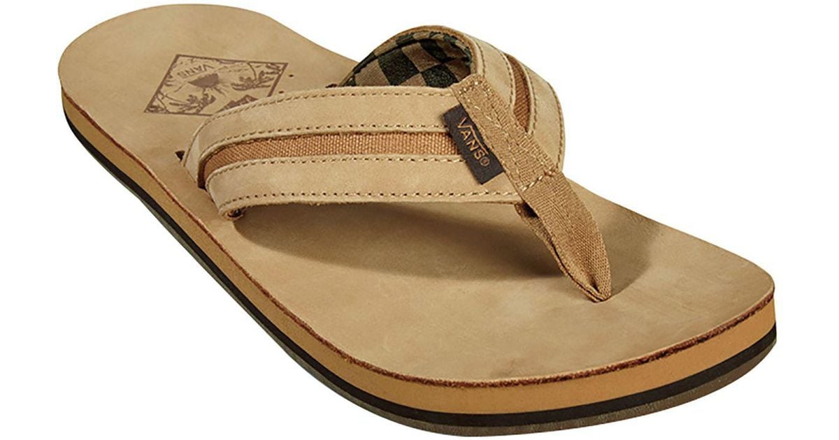 vans leather flip flops