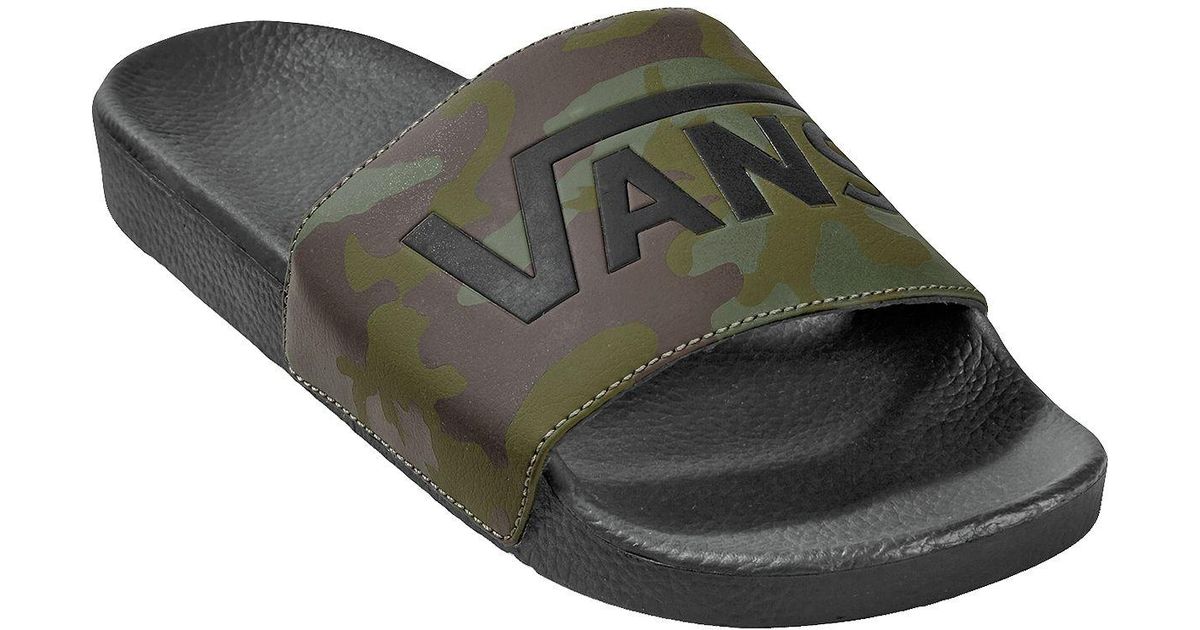 camo vans slides
