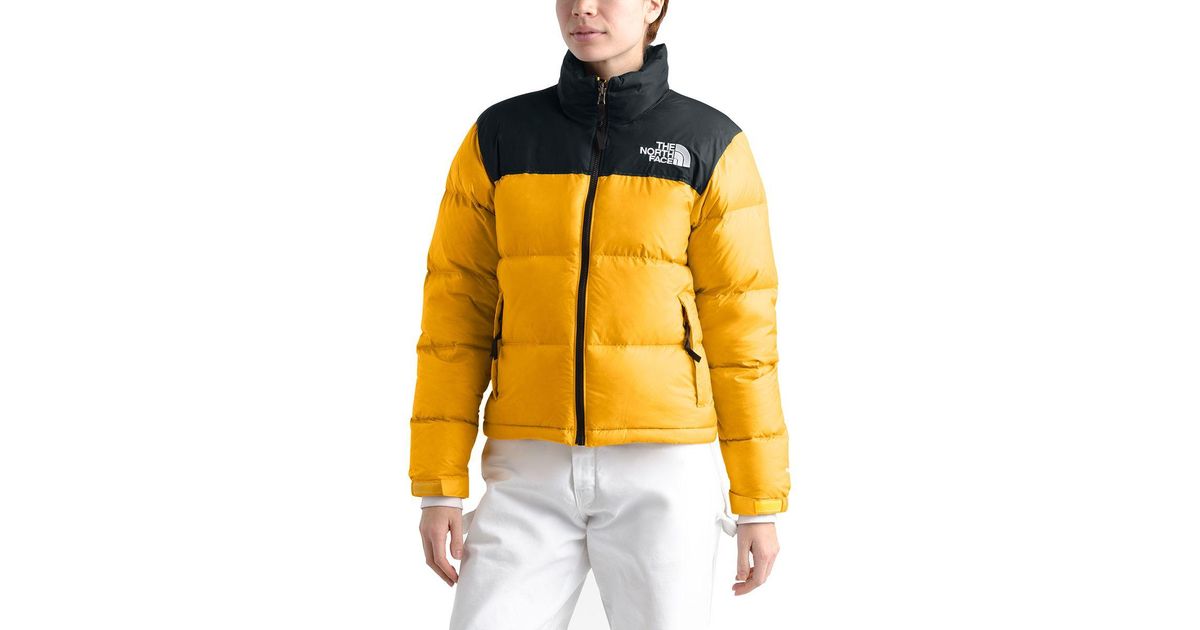 yellow nuptse north face