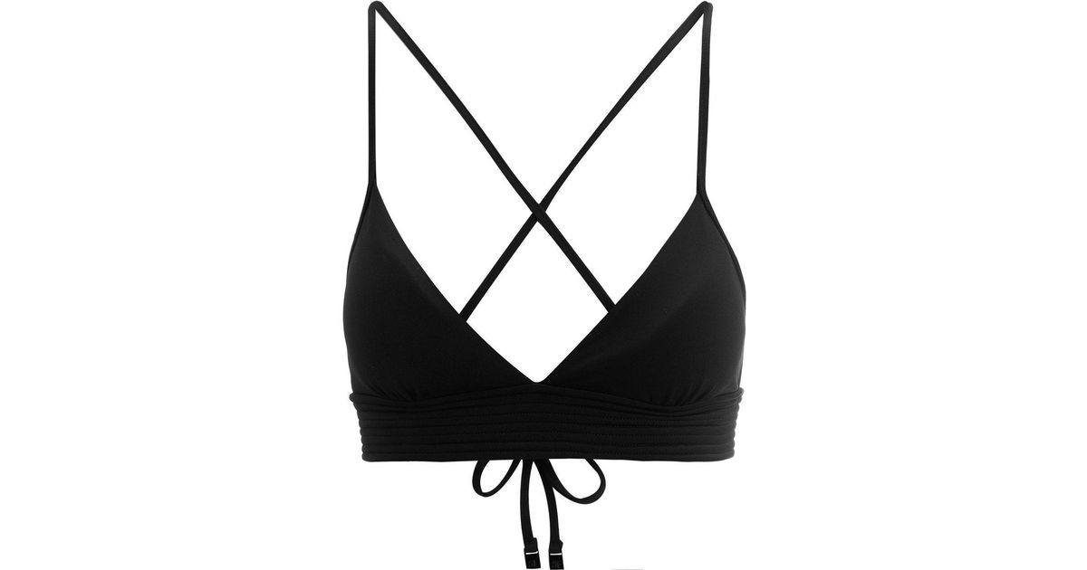 Seafolly Synthetic Quilted Fixed Tri Bikini Top in Black - Lyst