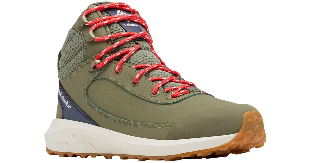 Columbia Leather Trailstorm Peak Mid Hiking Boot in Green | Lyst