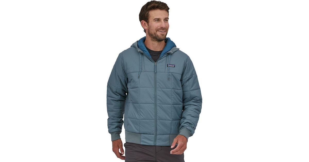 Patagonia Synthetic Box Quilted Hooded Jacket in Blue for Men Lyst