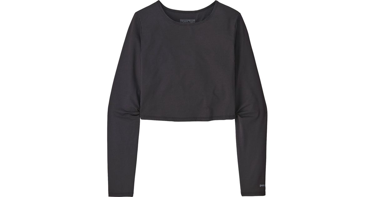 Patagonia Swell Seeker Cropped Longsleeve Rashguard in Black Lyst