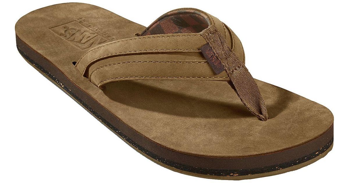 vans leather flip flops