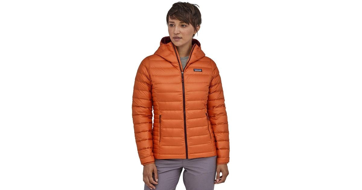 Patagonia Synthetic Down Sweater Fullzip Hooded Jacket in Orange Lyst