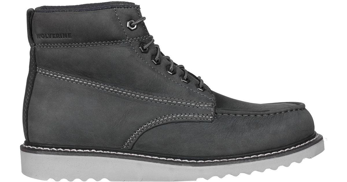 wolverine black moc toe boots