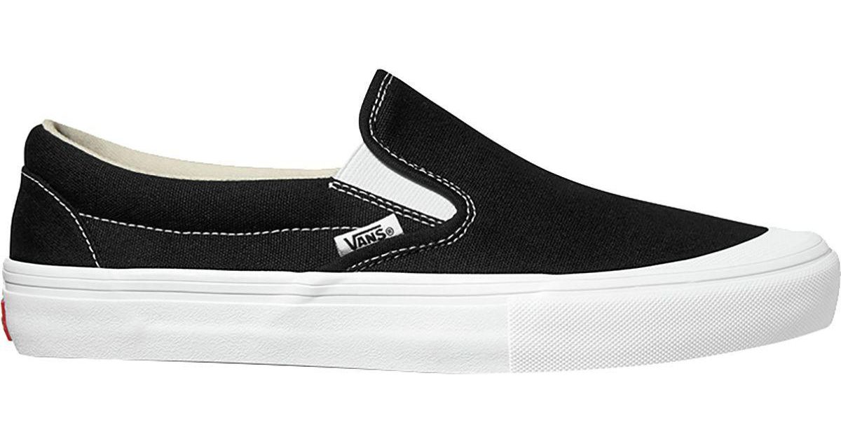 vans slip on pro toe cap black