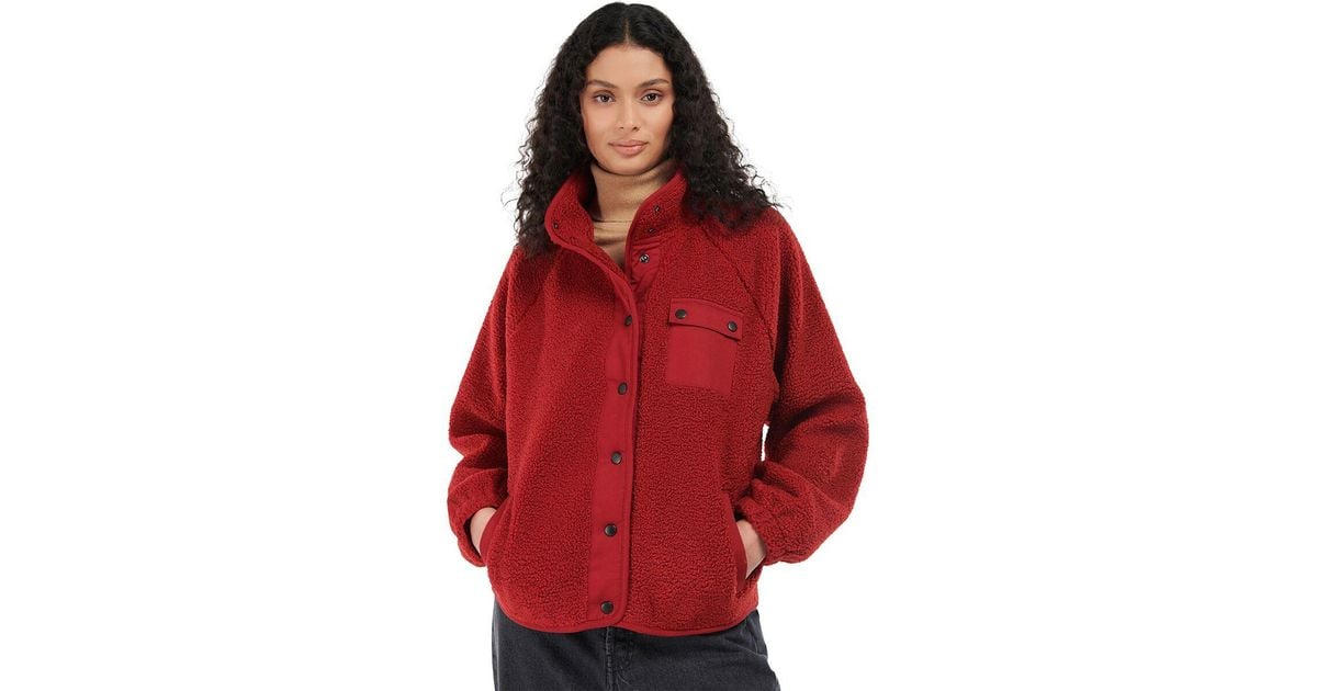 Barbour Callaly Fleece Jacket in Dark Red (Red) Lyst