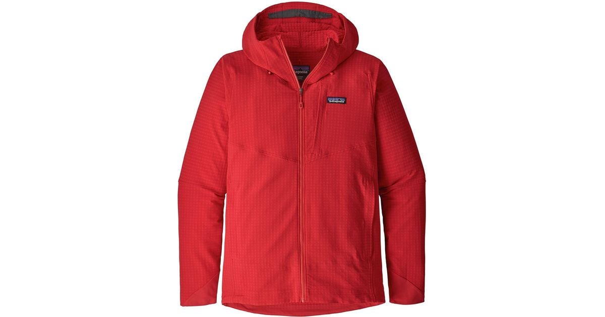 Patagonia R1 Techface Hooded Fleece Jacket in Red for Men Lyst