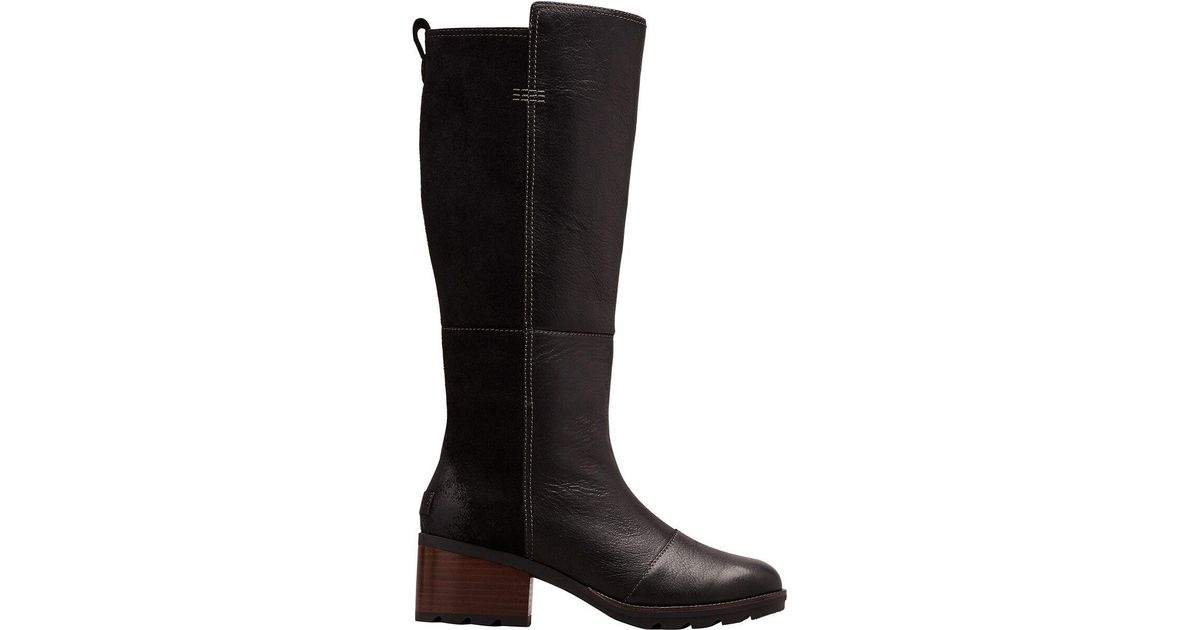 Sorel Leather Cate Tall Boot in Black - Lyst