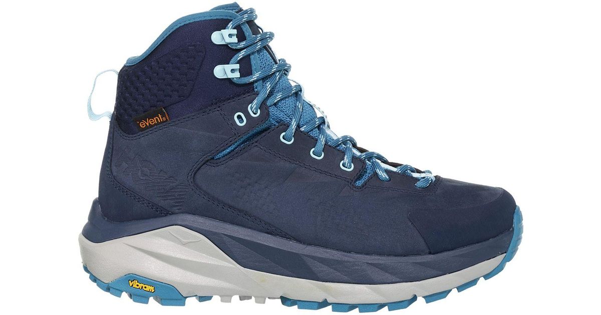 Hoka One One Leather Sky Kaha Hiking Boot in Black Iris/Blue Sapphire