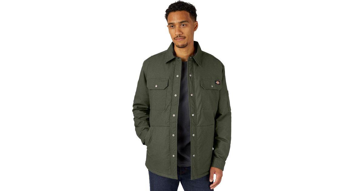 Dickies Flex Duck Relaxed Shirt Jacket in Green for Men Lyst