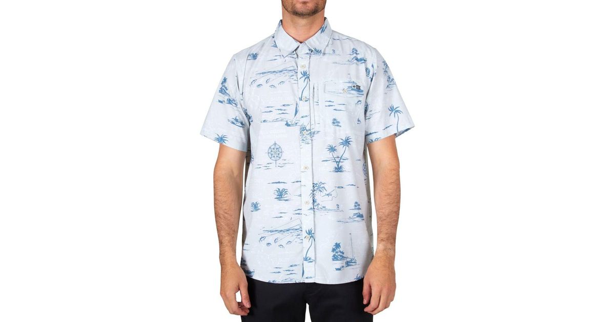 Salty Crew Seafarer Short-sleeve Tech Woven Shirt in Blue for Men | Lyst