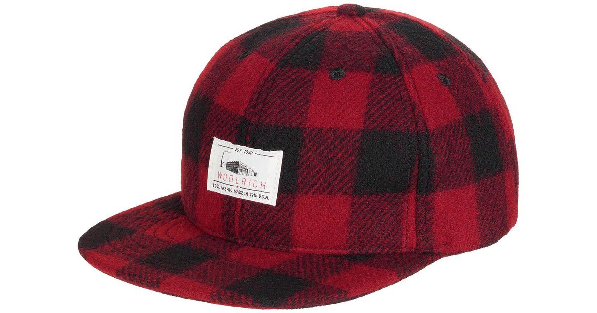 red and black plaid baseball cap
