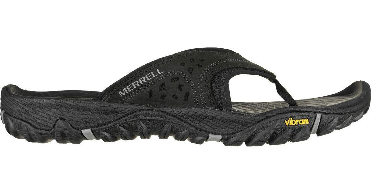 Merrell Leather All Out Blaze Flip Flop in Black for Men | Lyst