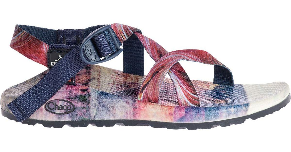blue and pink chacos
