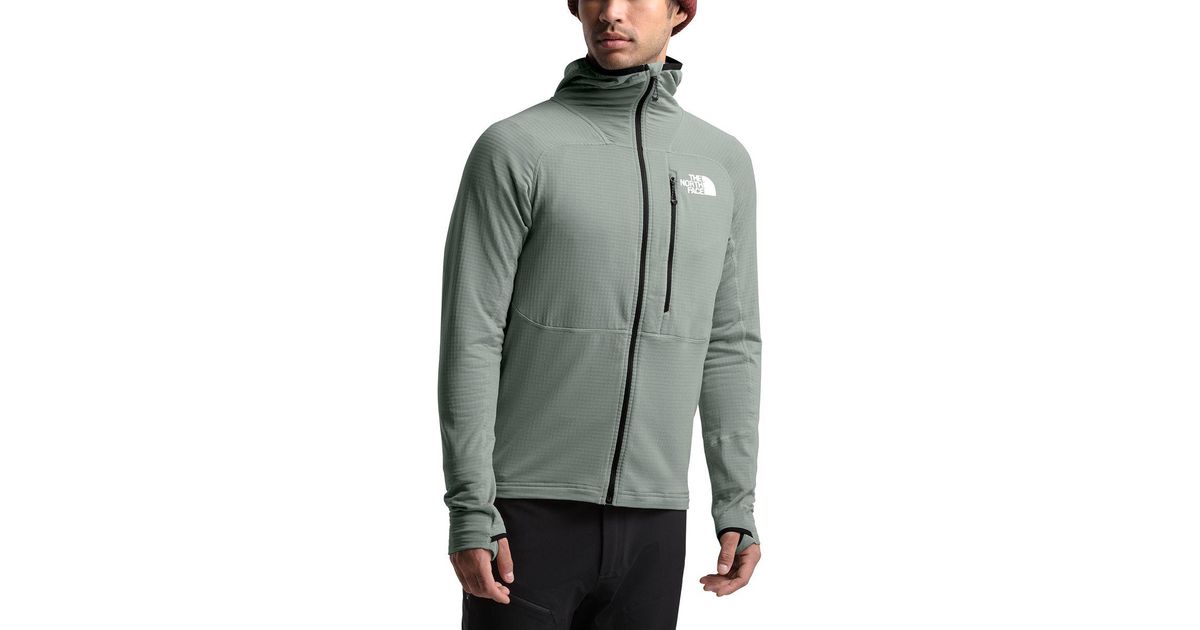 The North Face Summit L2 Power Grid Lt Hooded Fleece Jacket in Gray for Men  - Lyst