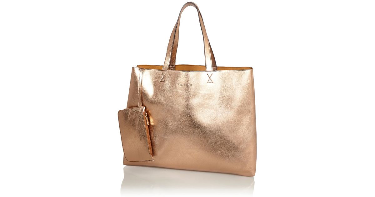 river island rose gold bag