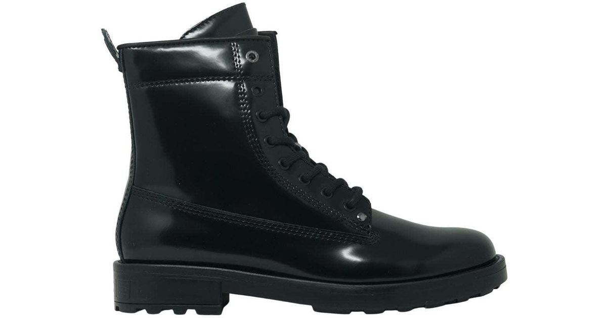 DIESEL Leather D-throuper Dbb Zc Ankle Black Boots for Men | Lyst
