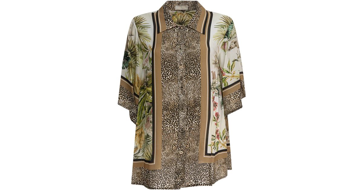 Tシャツ・カットソー Elie Saab Printed Chiffon Shirt FOULARD36 SILK Elie Saab Printed Chiffon Shirt Foulard36 Silk in Grey